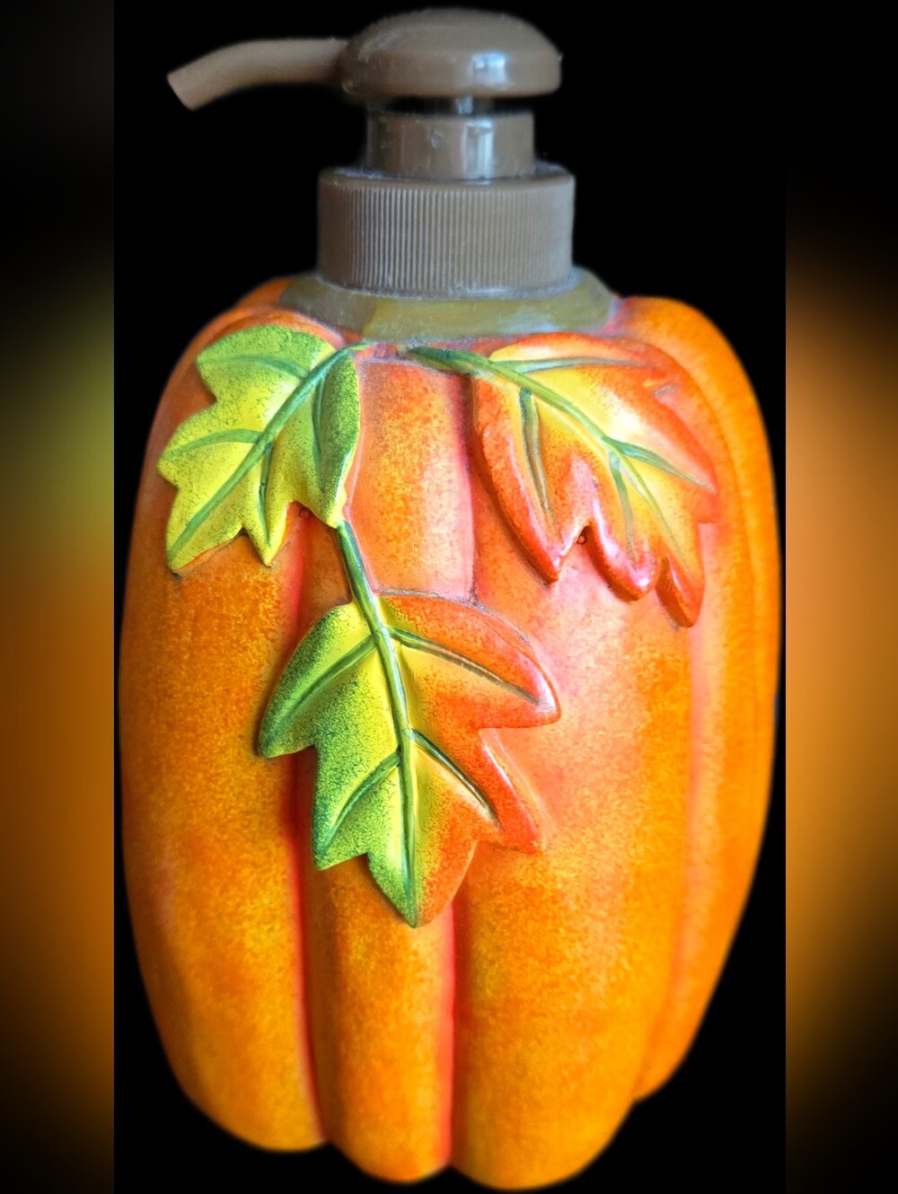 Pumpkin Leaf Soap Dispenser - Orange